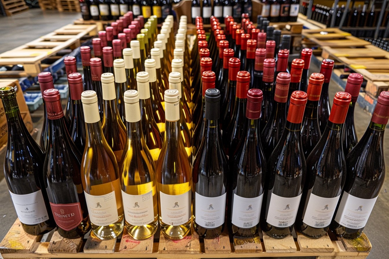 Organisation des bouteilles sur la palette